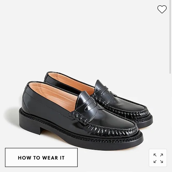 J Crew Rowan penny loafers in leather BK482